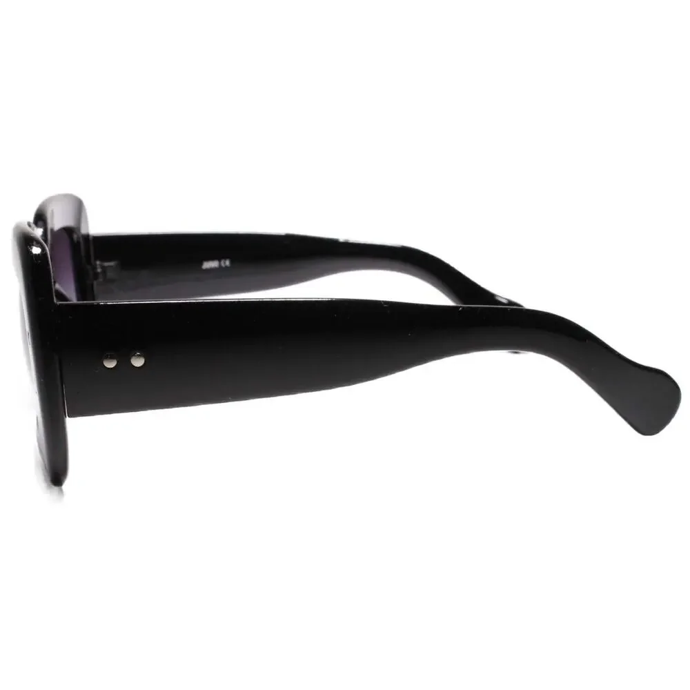 Oversized Black Rectangle Sunglasses Thick Frame Unisex